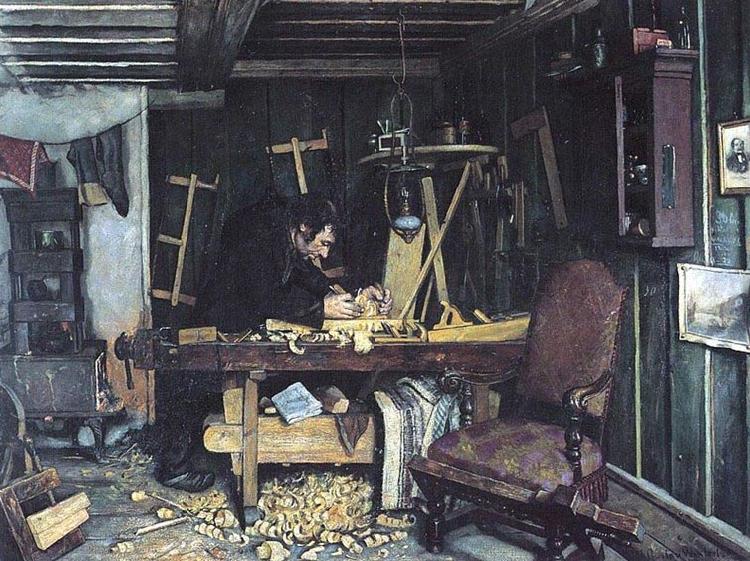 Gustav Wentzel Painting Snekkerverksted